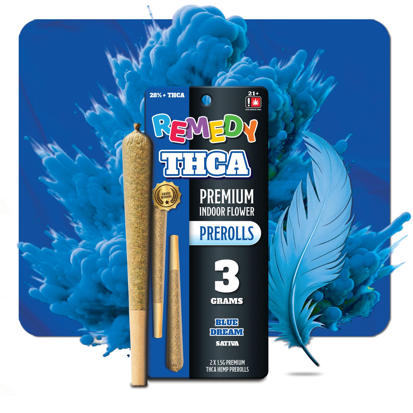 THC-A 3 Gram Pre-Rolls Joints 2 Pack - Blue Dream