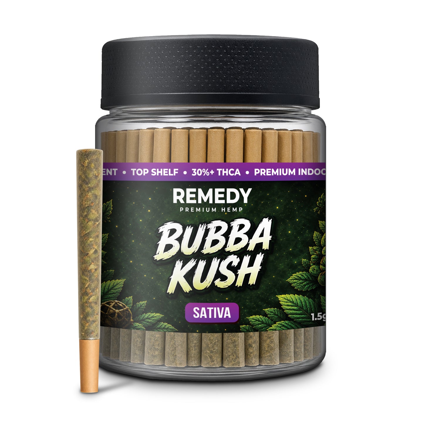 Bubba Kush THCa 1.5g PreRolls 50-Pack