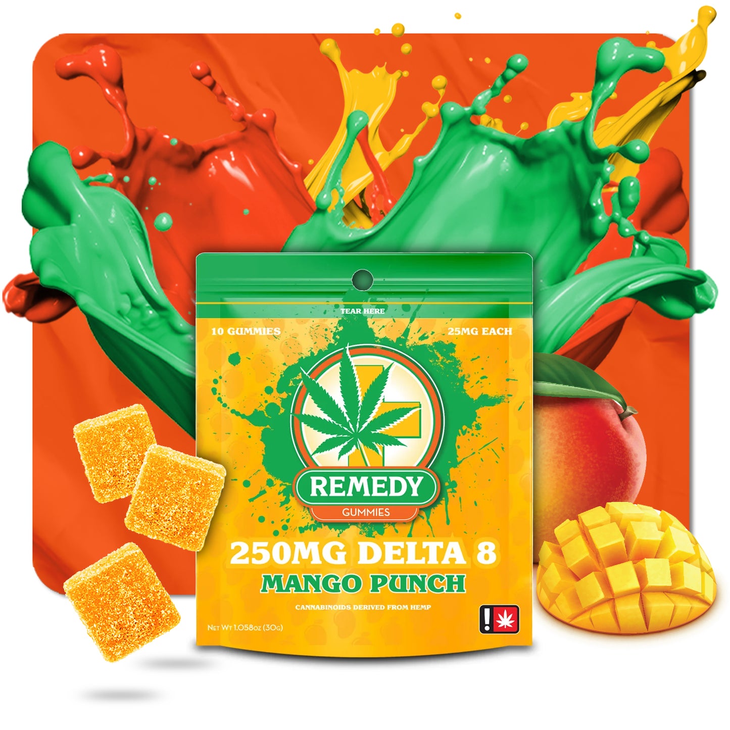 Delta 8 THC Gummies Mango Punch 250mg