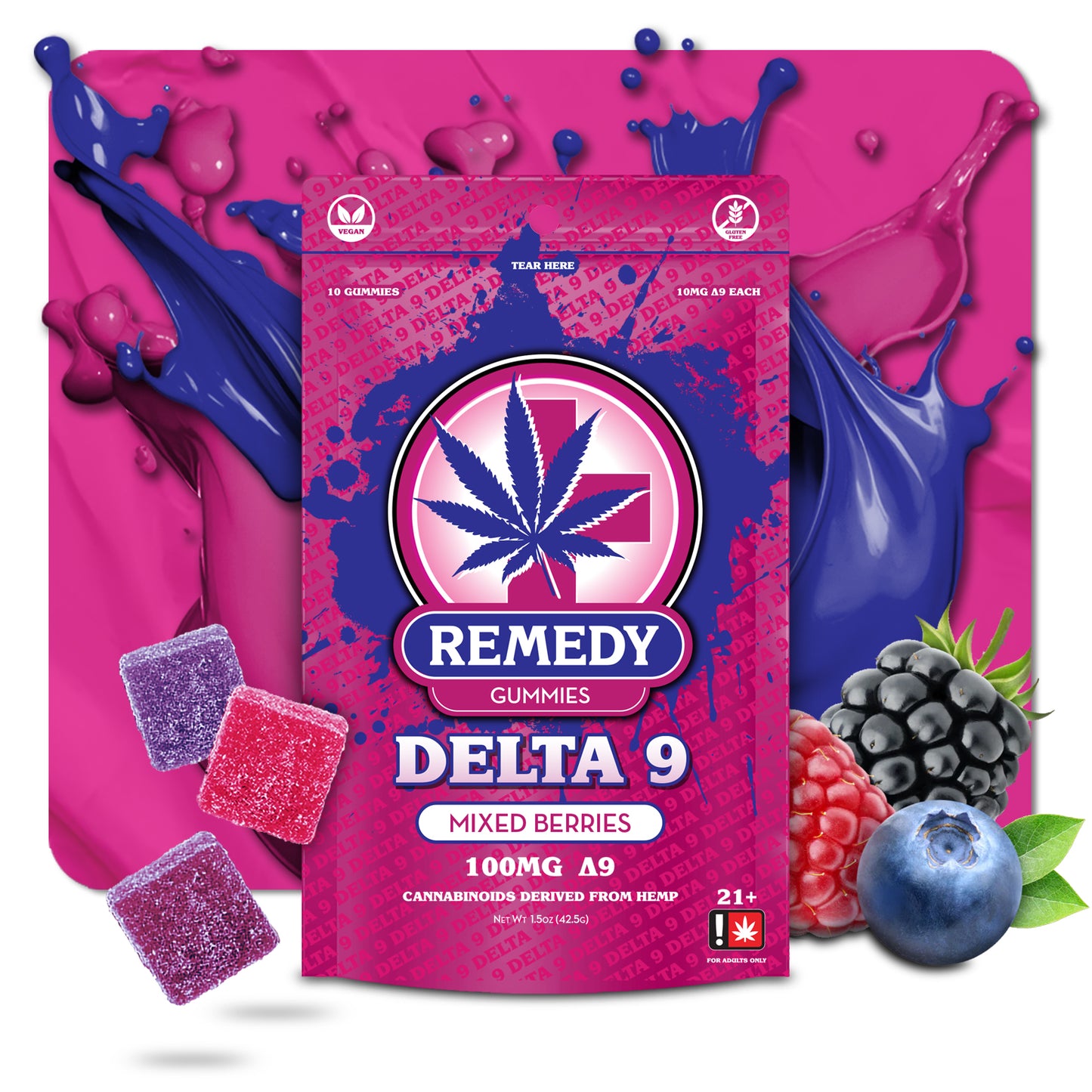 Delta 9 THC Mixed Berries Gummies 100mg
