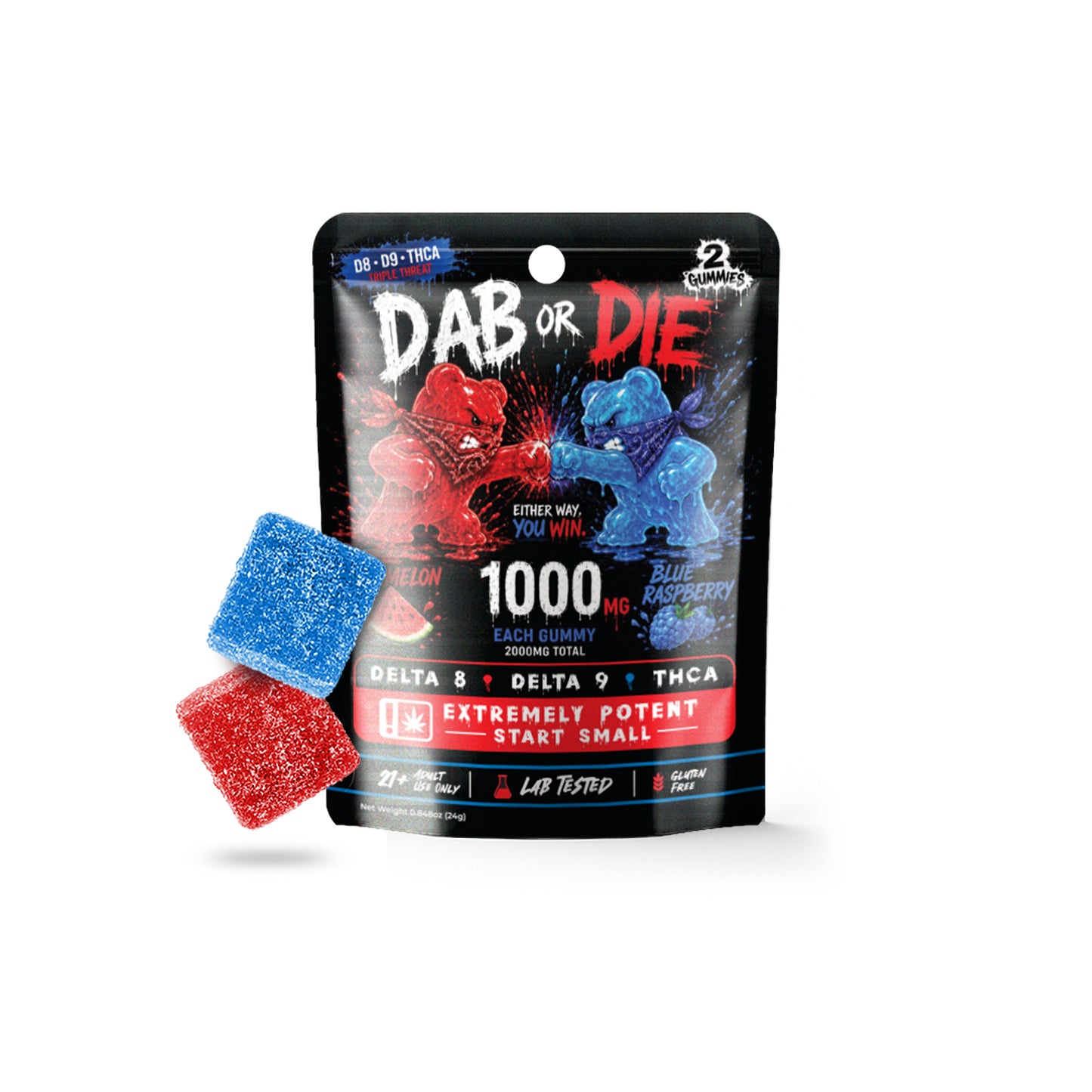 Dab od Die D8 + D9 + THCA 2,000mg Gummies