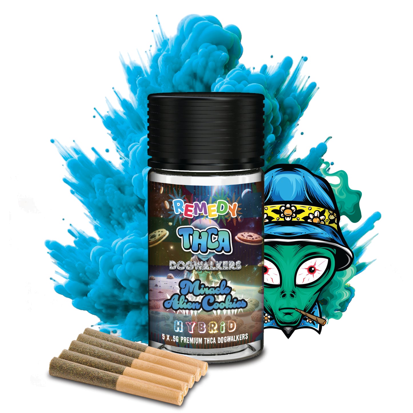 THC-A Dog Walker Pre-Rolls 5 Pack - Miracle Alien Cookies