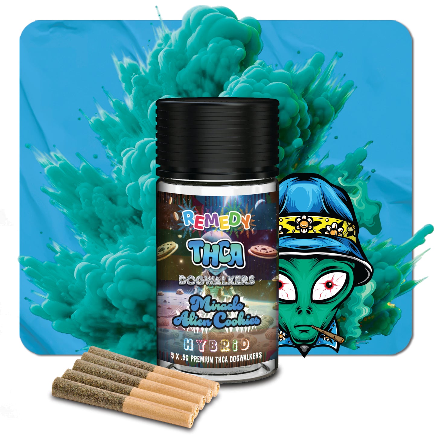 THC-A Dog Walker Pre-Rolls 5 Pack - Miracle Alien Cookies
