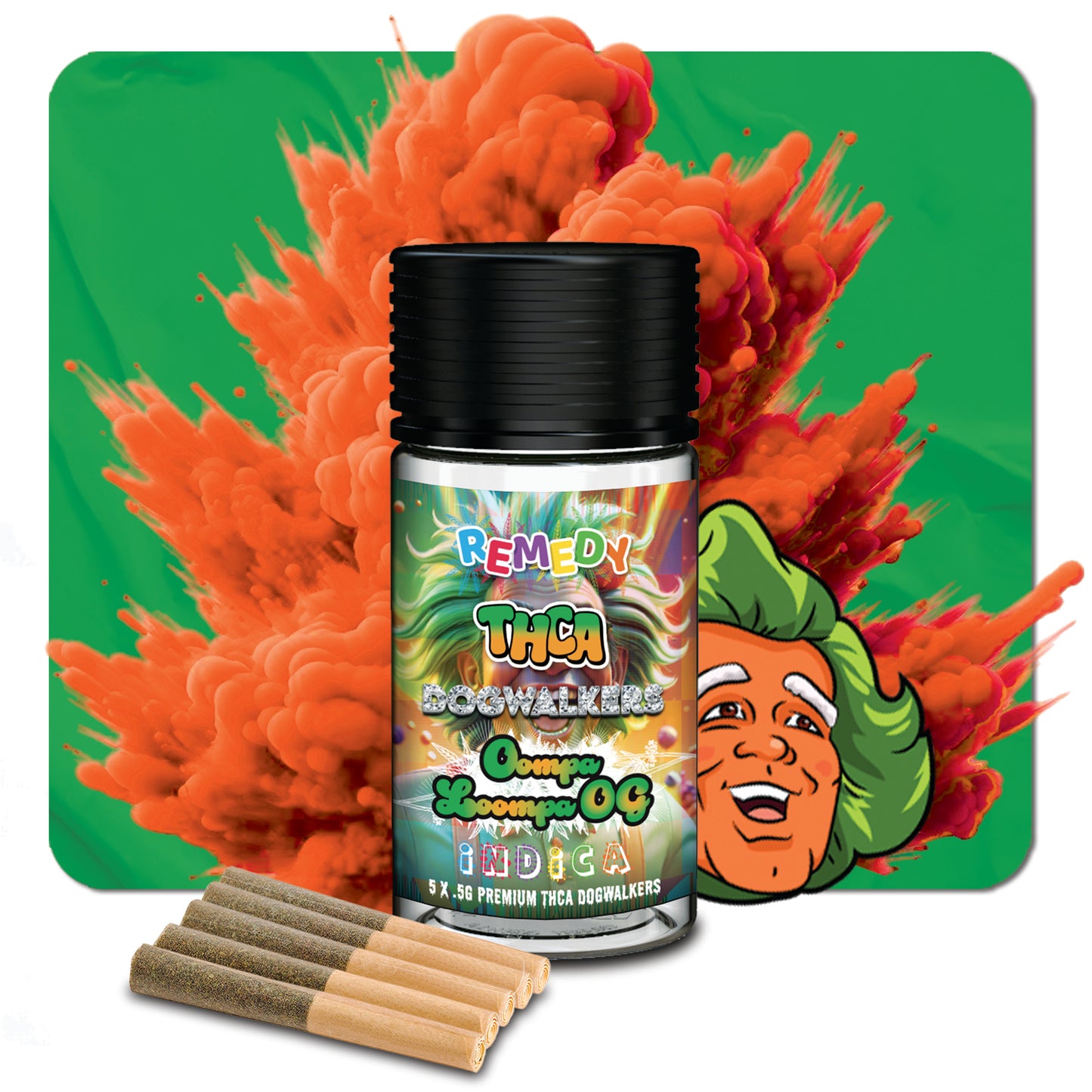 THC-A Dog Walker Pre-Rolls 5 Pack - Oompa Loompa