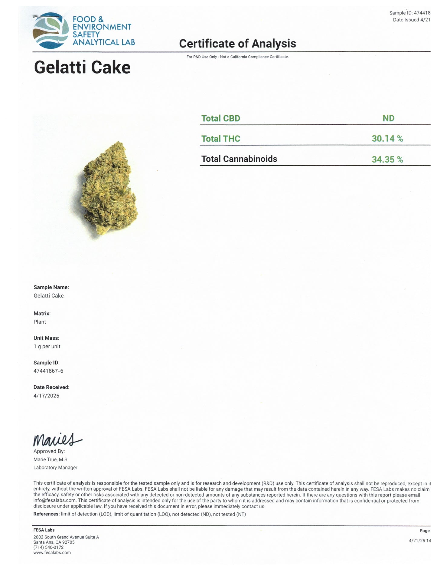 Gelatti Cake - 31.47% THCA