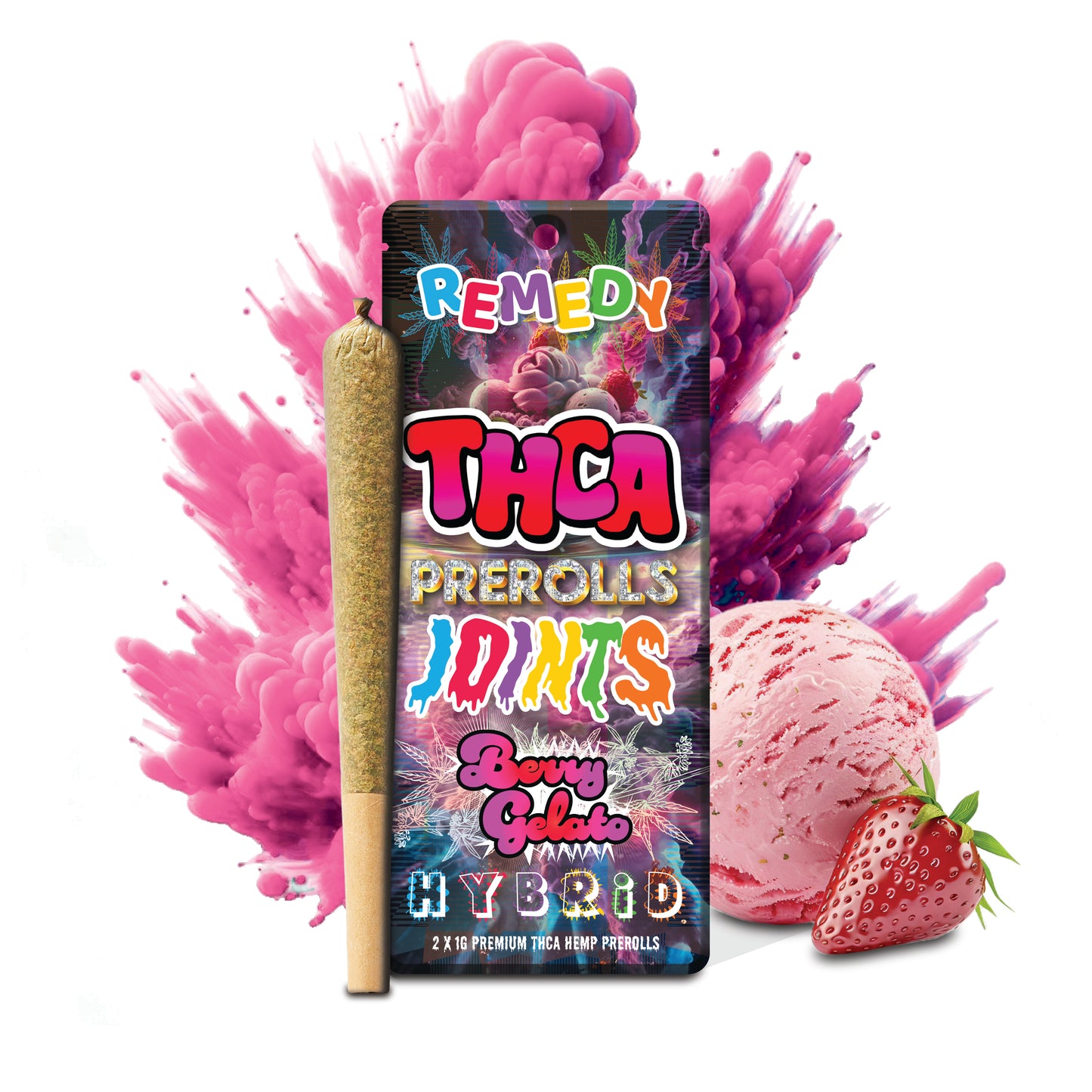 THC-A Pre-Rolls Joints 2 Pack - Berry Gelato