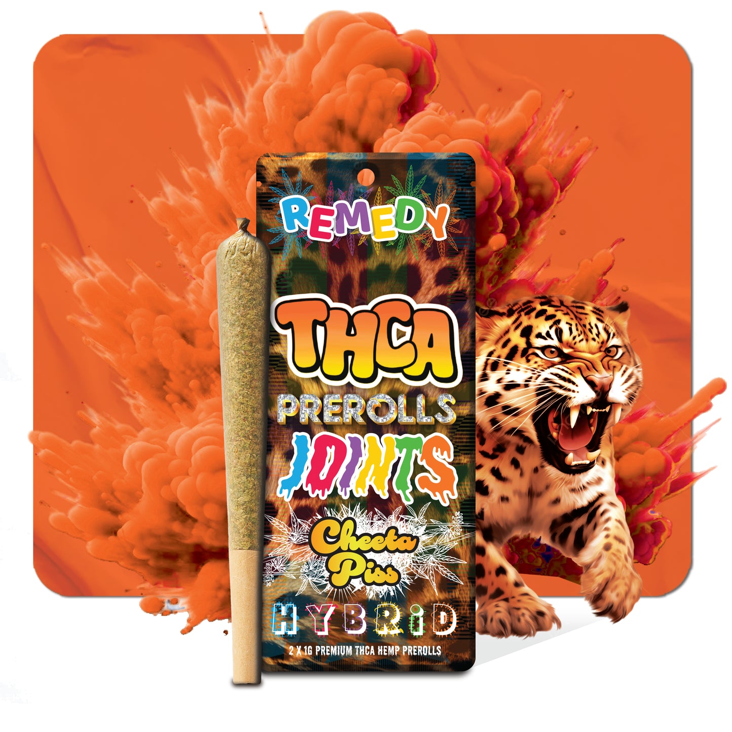 THC-A Pre-Rolls Joints 2 Pack - Cheeta Piss