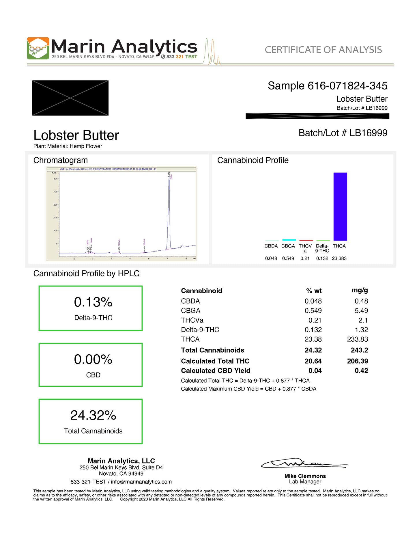Lobster Butter THCa 34.32%