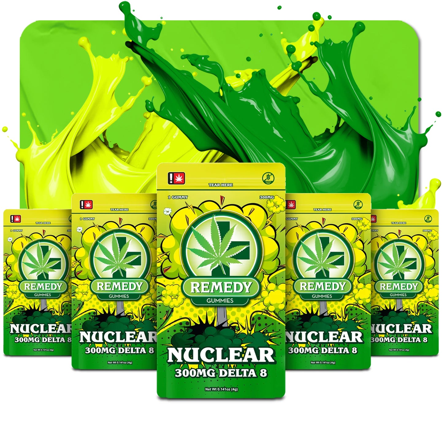 5 Pack Nuclear Gummies 300mg/1ct - Delta 8
