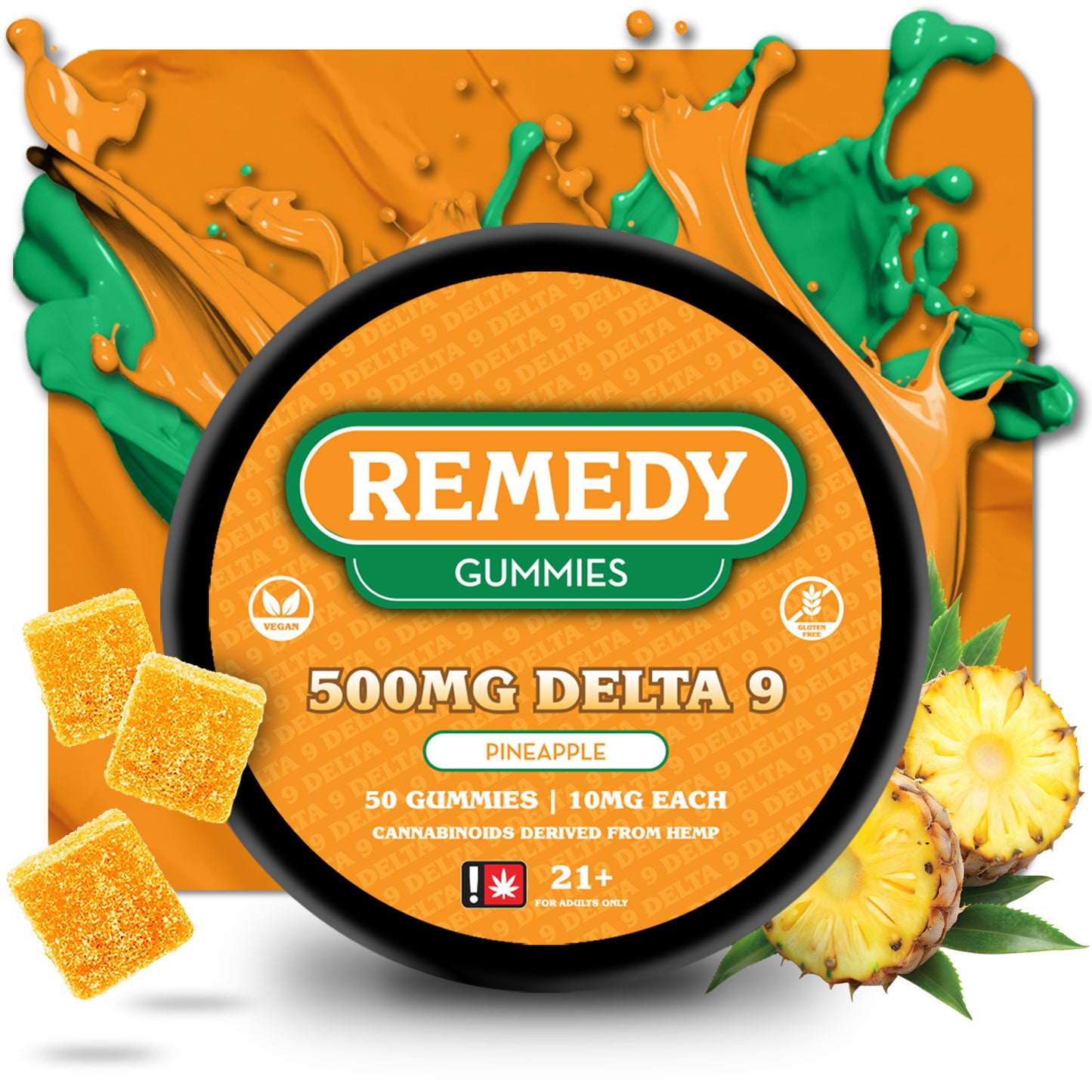 Delta 9 THC Gummies Pineapple 500mg