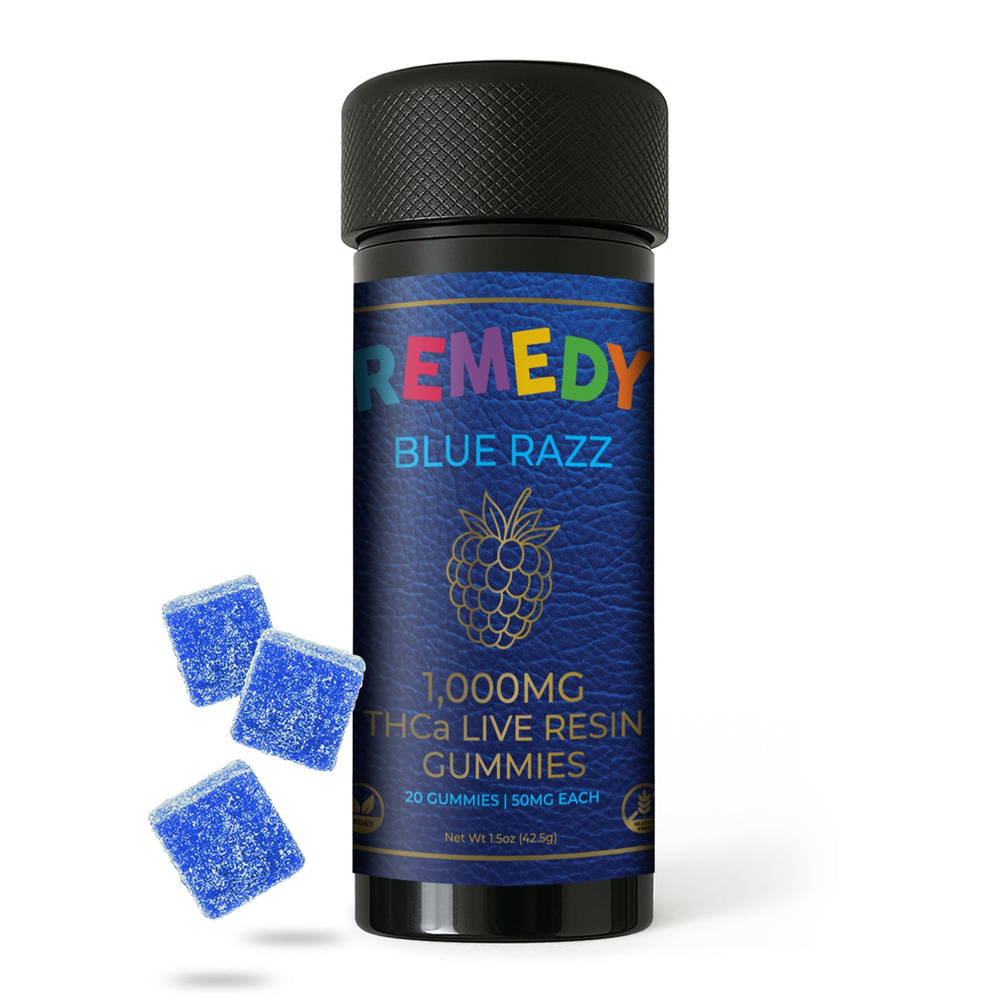 Blue Razz THCa Live Resin 1,000mg Gummies