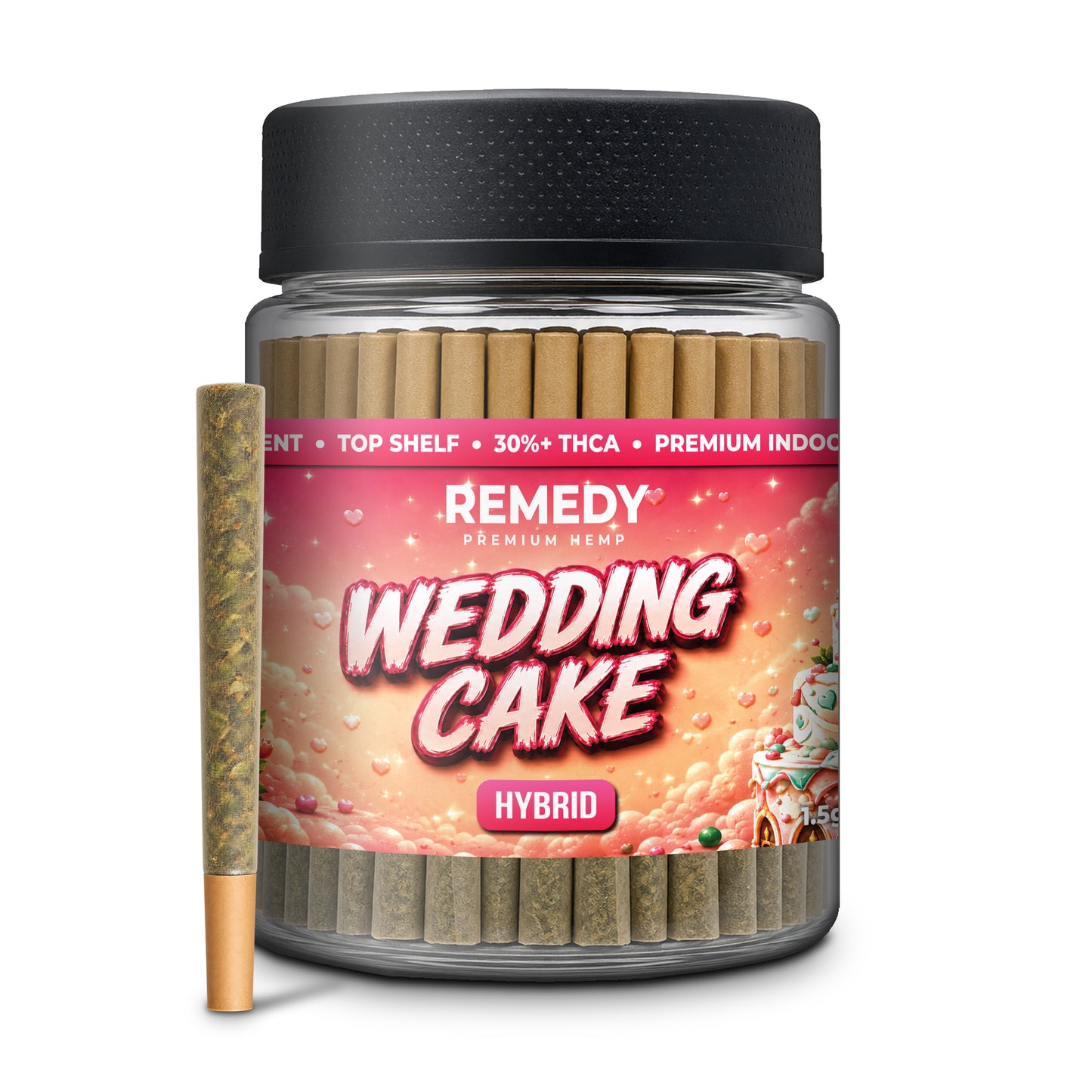 Wedding Cake THCa 1.5g PreRolls 50-Pack