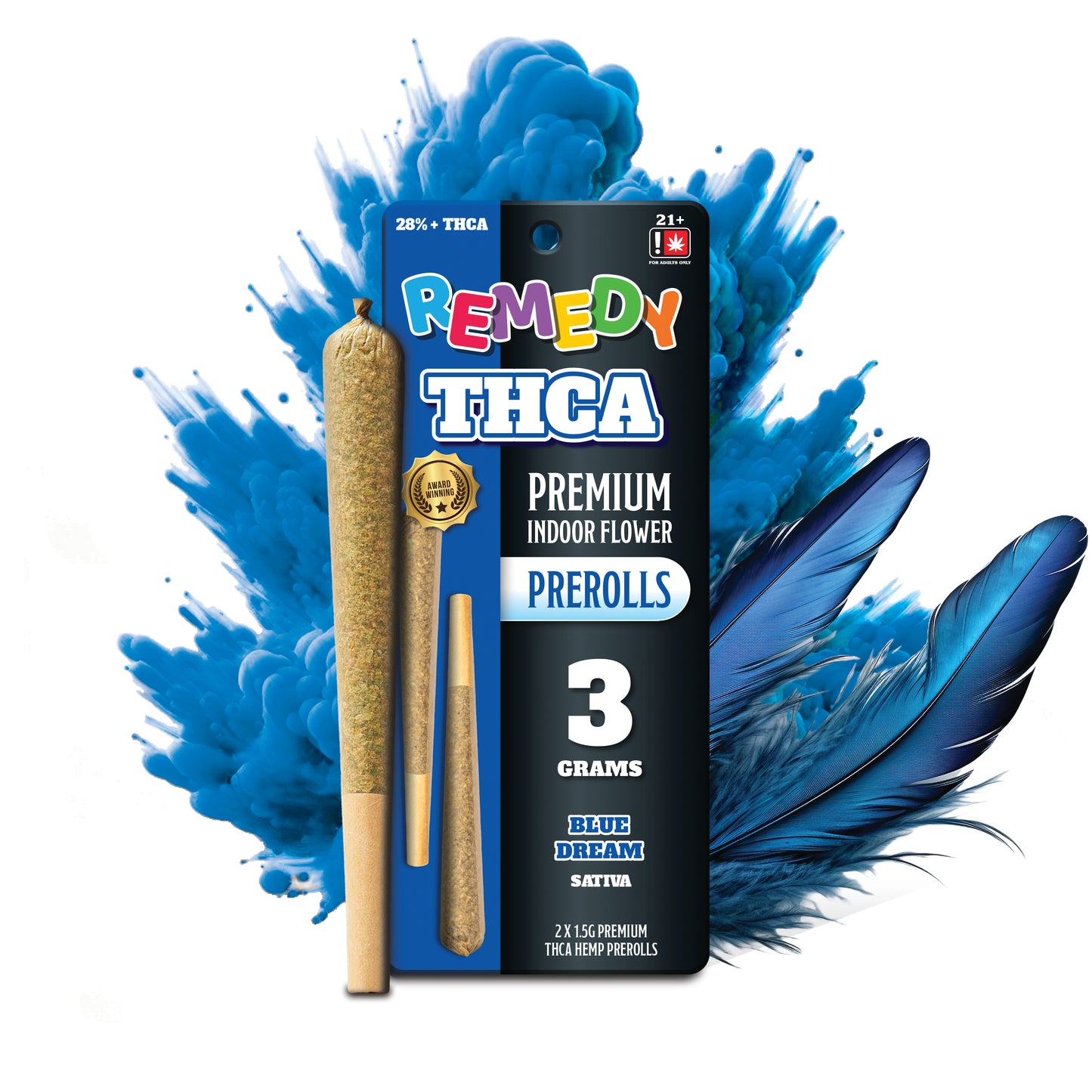 THC-A 3 Gram Pre-Rolls Joints 2 Pack - Blue Dream