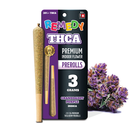 THC-A 3 Gram Pre-Rolls Joints 2 Pack - Granddaddy Purple