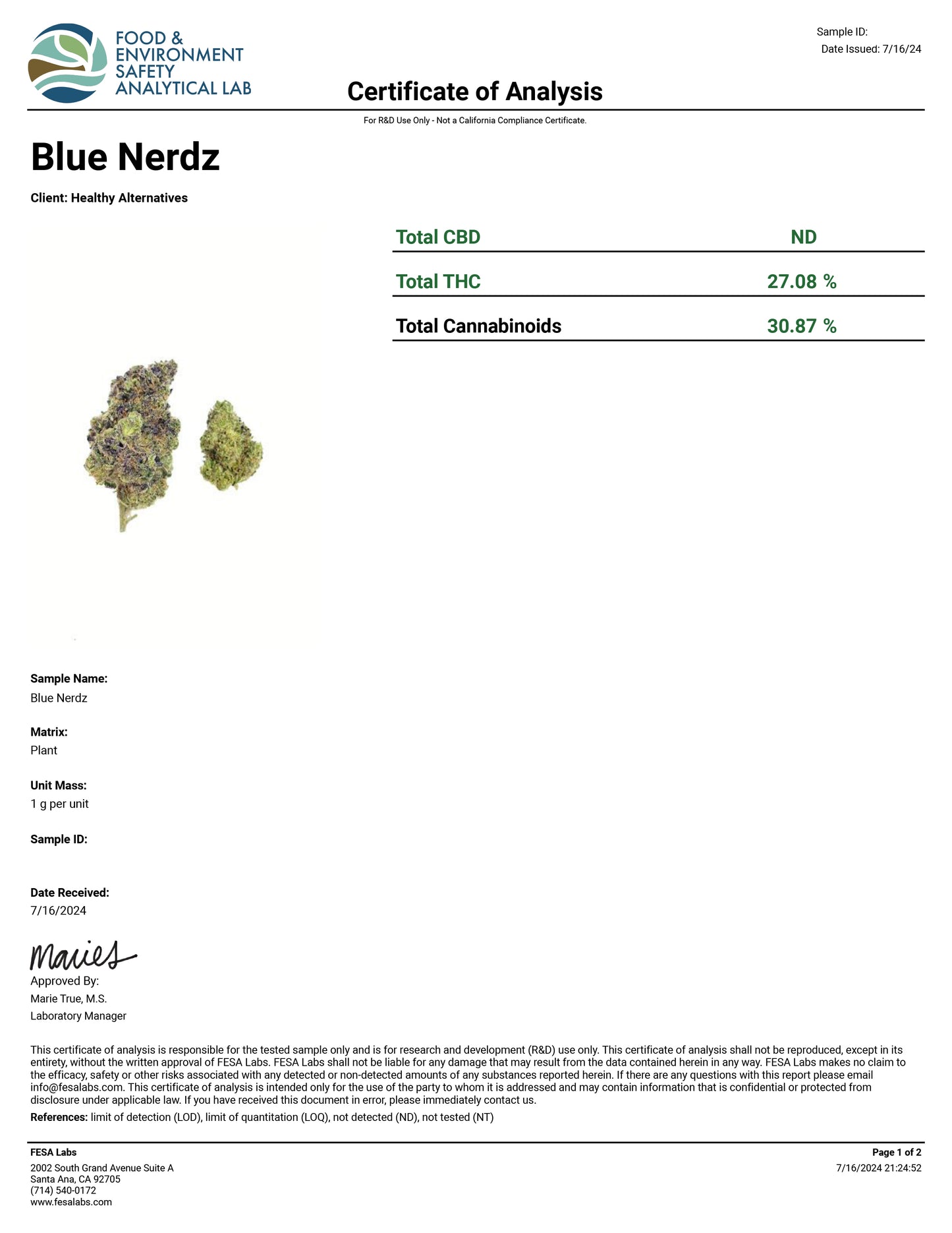 THC-A Flower - Blue Nerdz (Exotic)