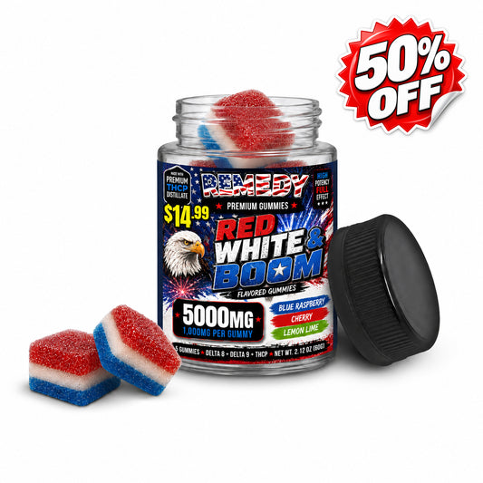 Red, White & Boom D8 + D9 + THCP 5,000mg Gummies