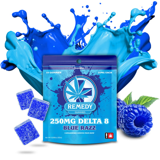 Delta 8 THC Blue Razz Gummies 250mg