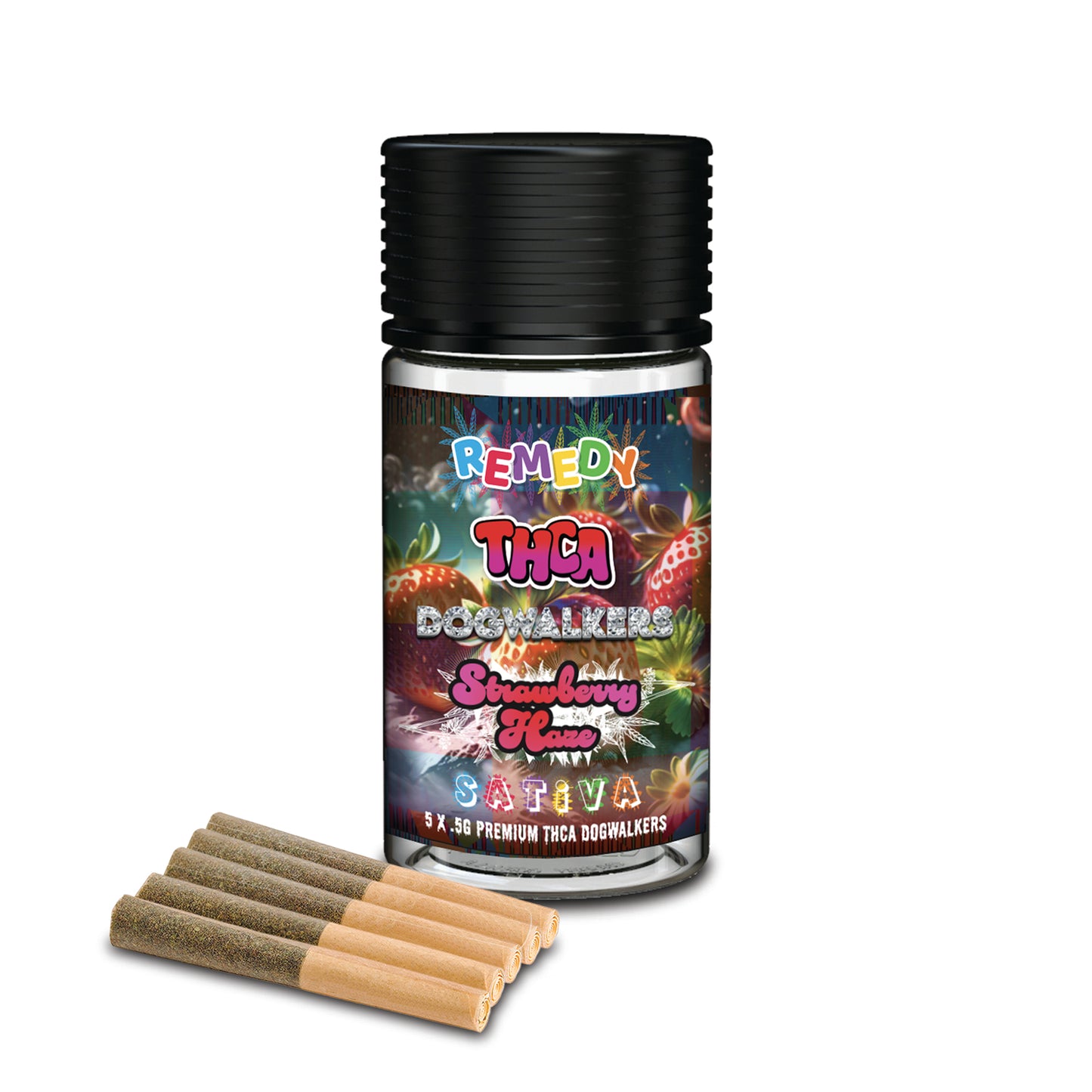 Strawberry Haze THCa .5g DogWalker PreRolls 5-Pack