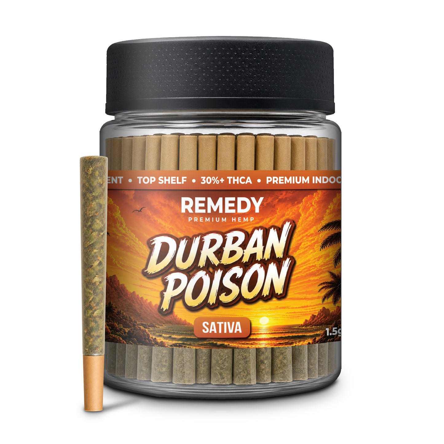 Durban Poison THCa 1.5g PreRolls 50-Pack