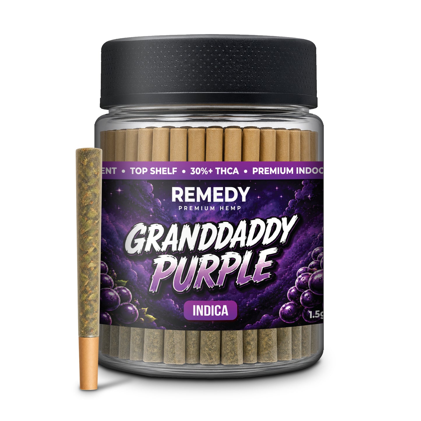 Granddaddy Purple THCa 1.5g PreRolls 50-Pack