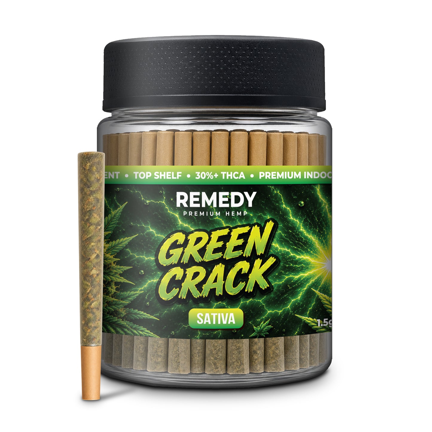 Green Crack THCa 1.5g PreRolls 50-Pack