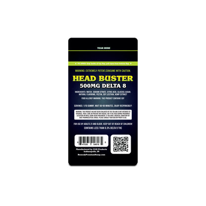 4 Pack Head Buster Gummies 500mg/1ct - Delta 8