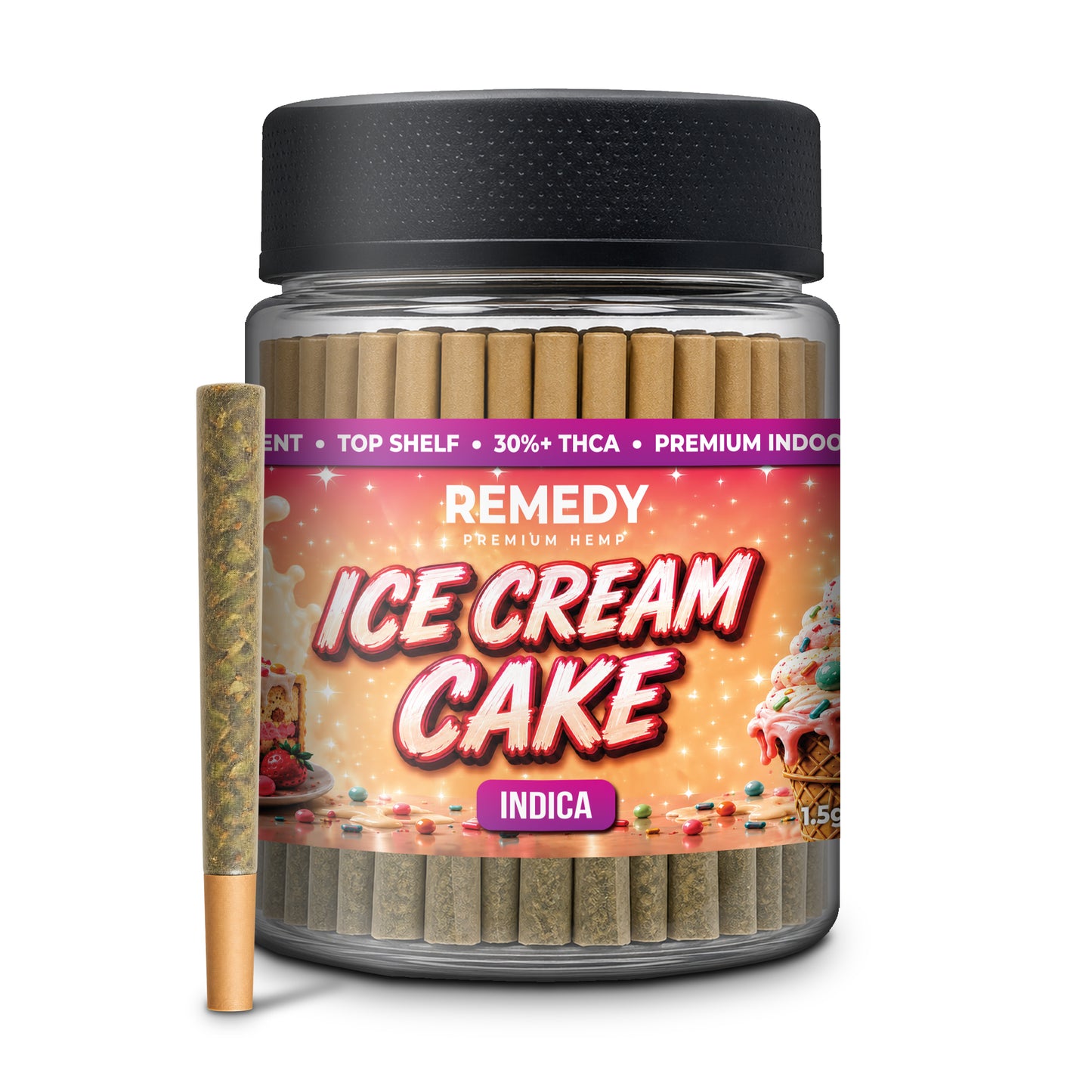 Ice Cream Cake THCa 1.5g PreRolls 50-Pack