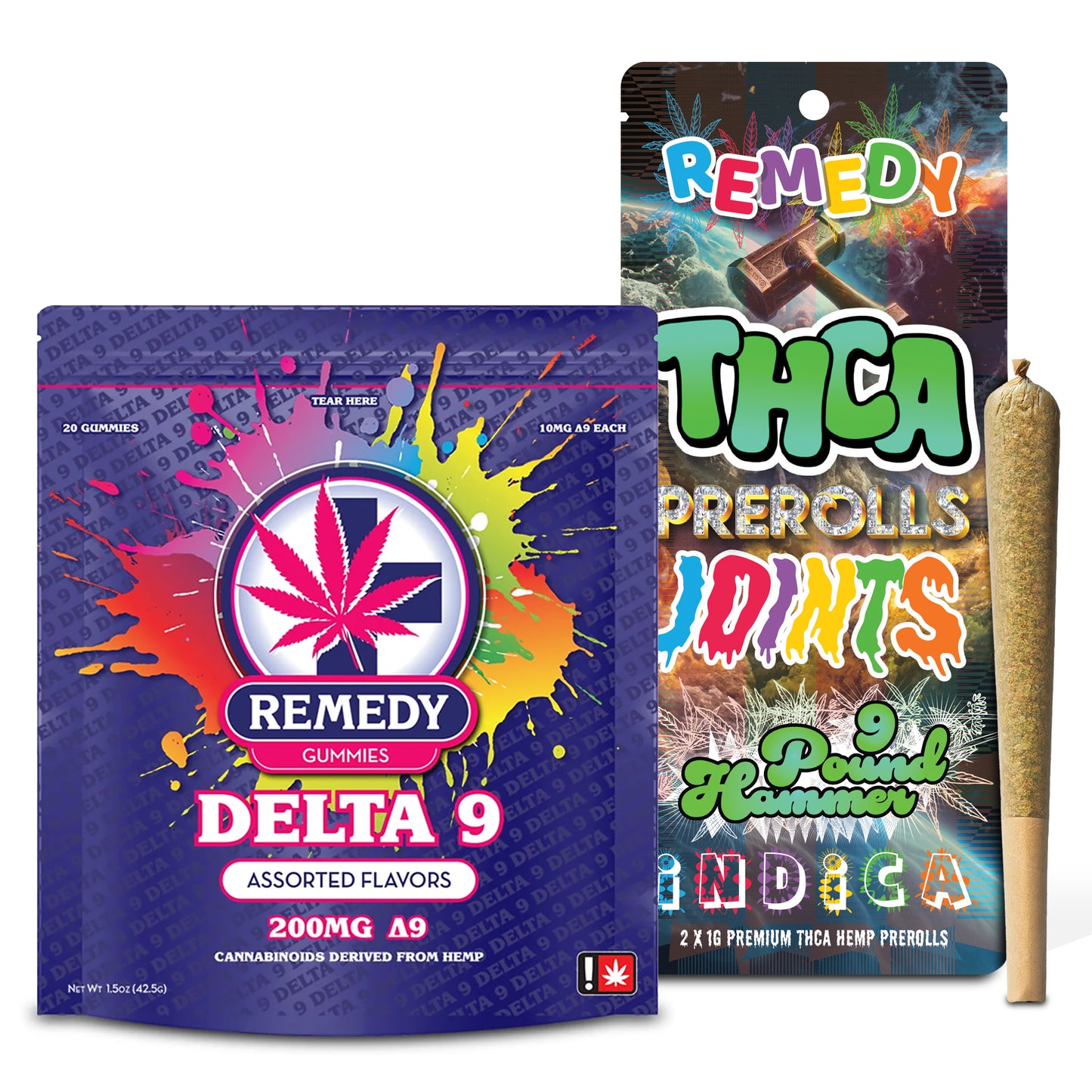 Buy Delta 9 200mg Gummies Get 9 Pound Hammer THCA Pre-Rolled Joints For $5.00