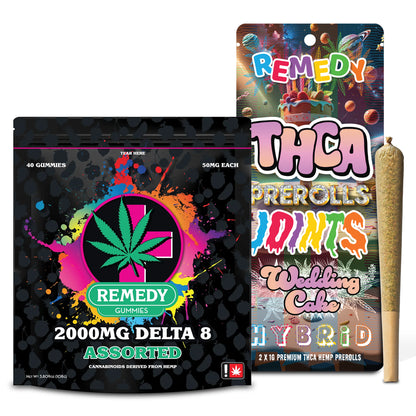 Buy 2 Delta 8 2000mg Gummy Bags Get Wedding Cake THCA Pre-Rolled Joints FREE