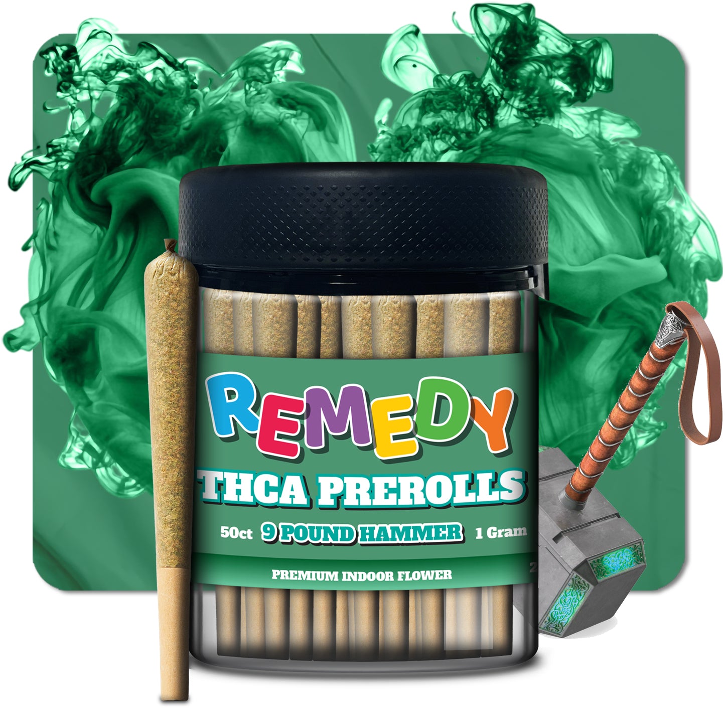 THC-A Pre-Rolls Joints 50 Pack - 9 Pound Hammer