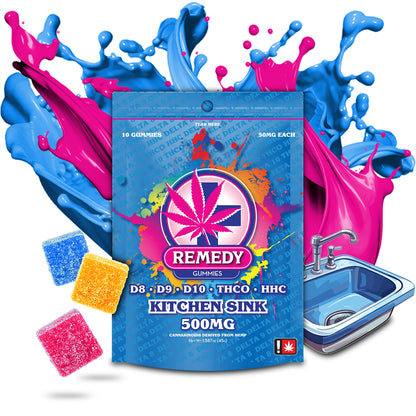 Kitchen Sink Gummies (Blue) 500mg/10ct - D8+D9+D10+THCO+HHC