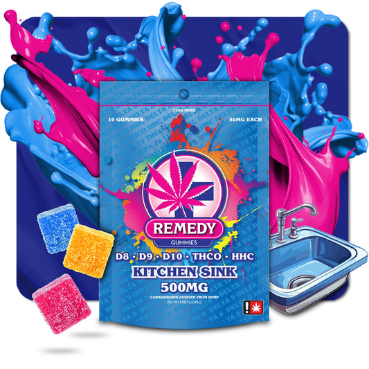 Kitchen Sink Gummies (Blue) 500mg/10ct - D8+D9+D10+THCO+HHC