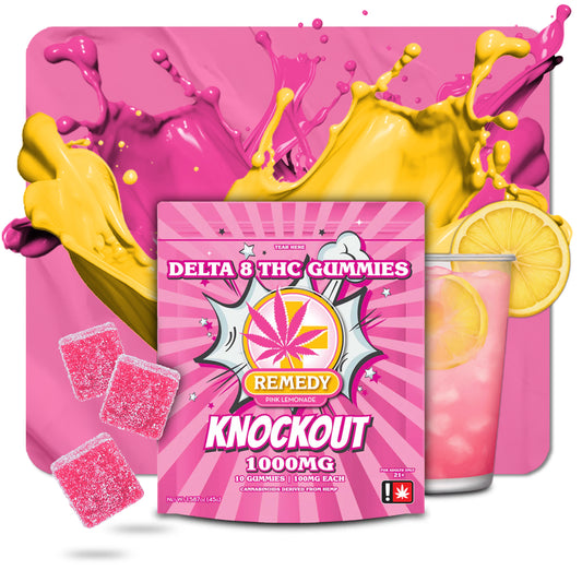 Knockout Delta 8 Pink Lemonade Gummies 1000mg/10ct - Delta 8