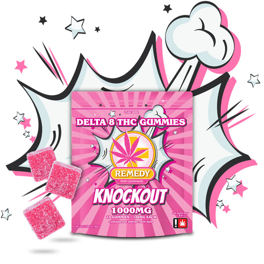 Knockout Delta 8 Pink Lemonade Gummies 1000mg/10ct - Delta 8