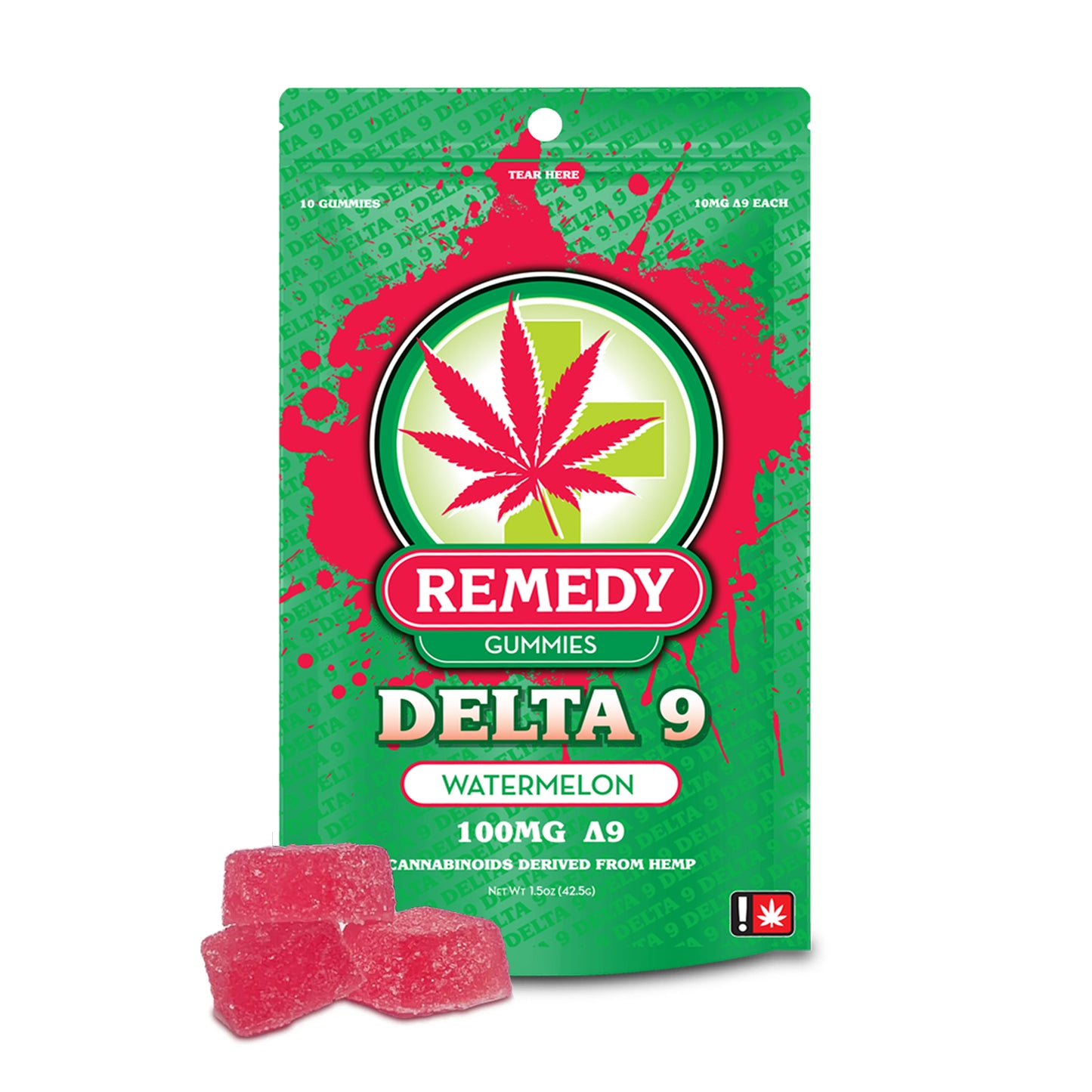 Delta 9 THC Gummies Watermelon 100mg