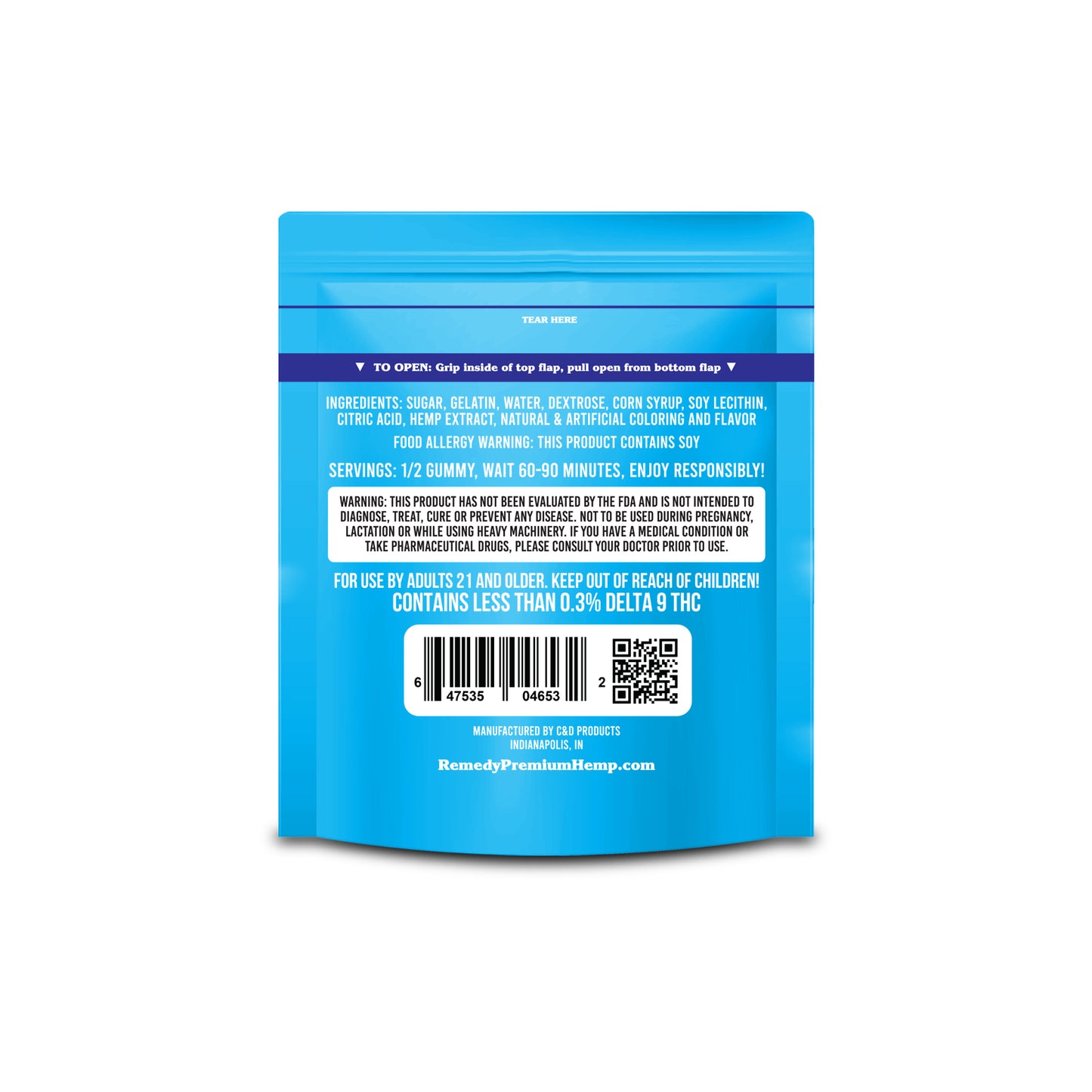 Knockout Blue Razz Gummies 1000mg/10ct - Delta 8 – Remedy Premium Hemp