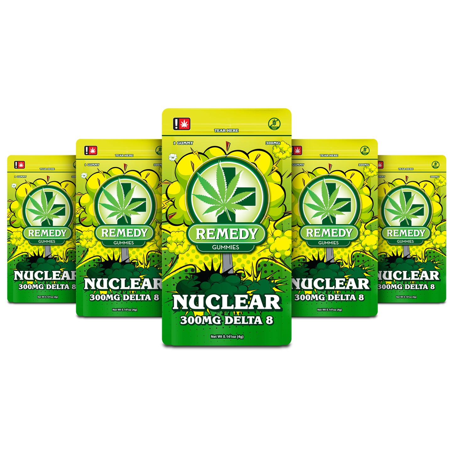 5 Pack Nuclear Gummies 300mg/1ct - Delta 8