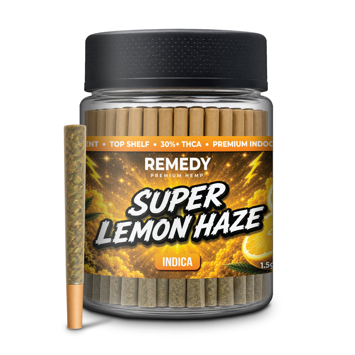 Super Lemon Haze THCa 1.5g PreRolls 50-Pack