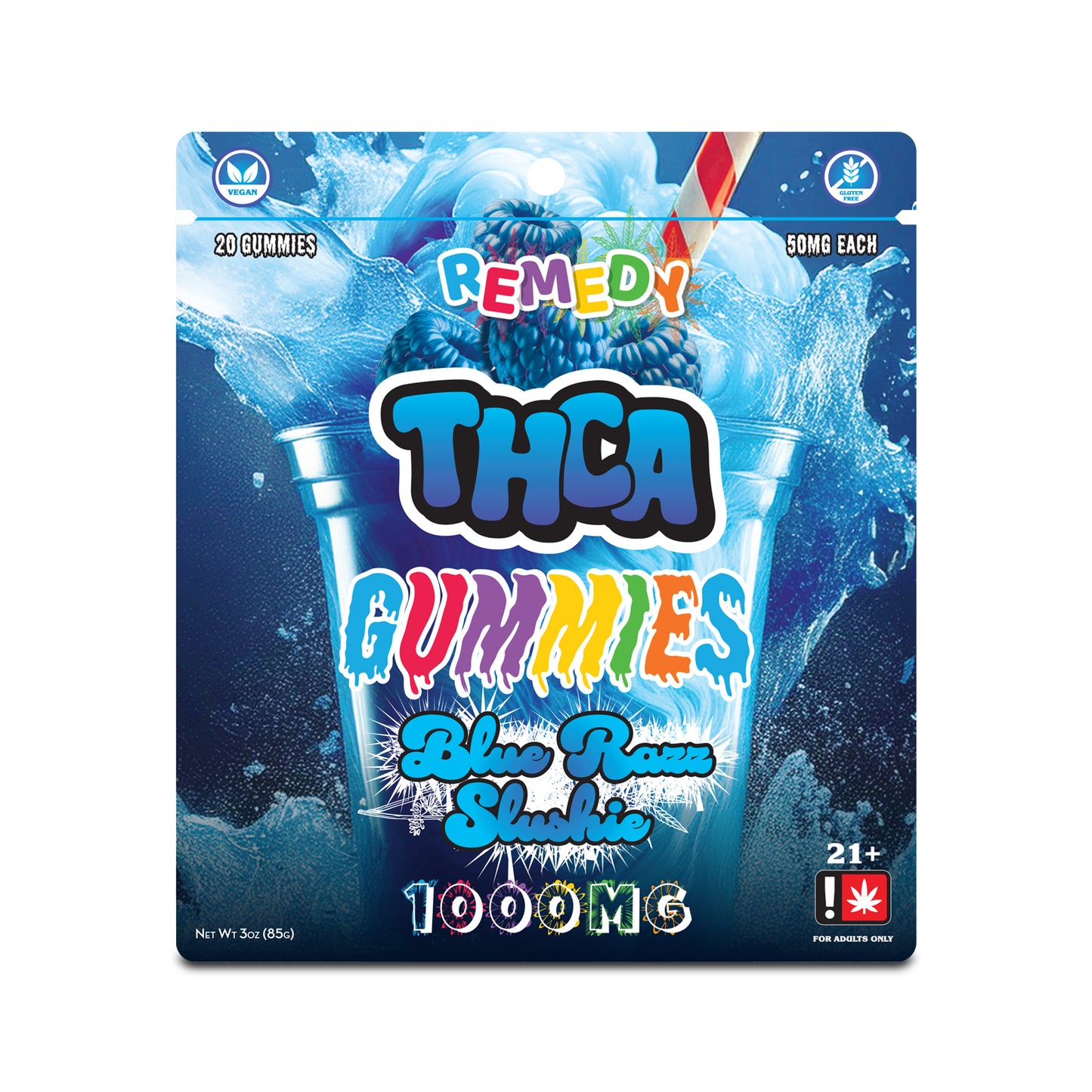 THC-A Gummies Blue Razz Slushie 1000mg