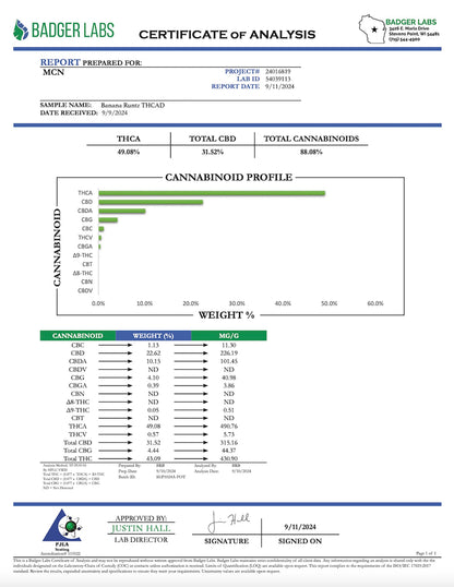 Banana Runtz THCa Live Resin 2g Disposable
