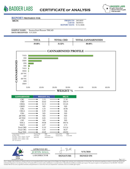 Passion Fruit Pleasure THCa Live Resin 2g Disposable