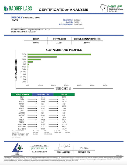 Super Lemon Haze THCa Live Resin 2g Disposable
