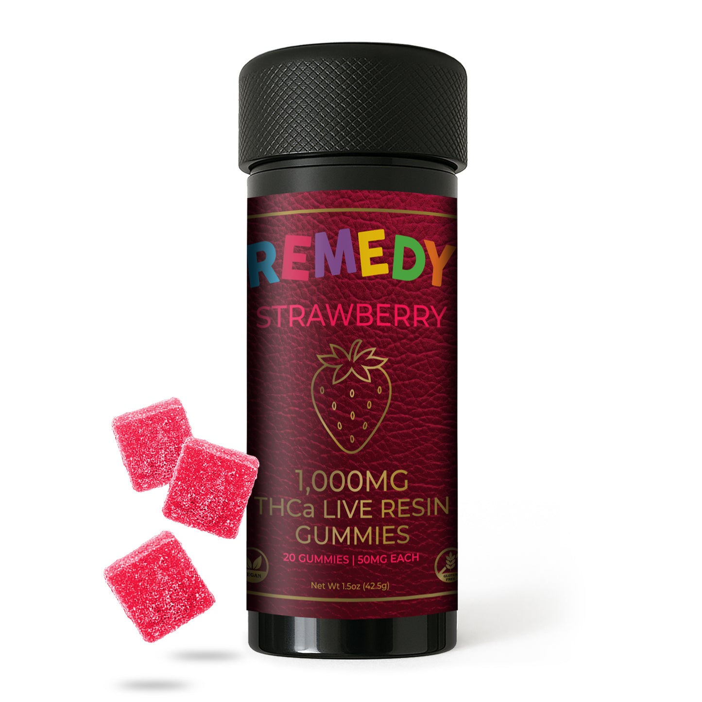 Strawberry THCa Live Resin 1,000mg Gummies