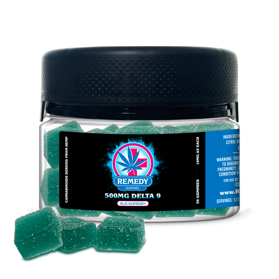 Delta 9 THC Gummies Blue Raspberry 500mg