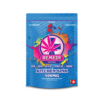 Kitchen Sink Gummies (Blue) 500mg/10ct - D8+D9+D10+THCO+HHC